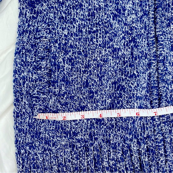 Vintage L.L. Bean Navy Blue Marled Cardigan Zip Up Sweater With 100% Cotton - Picture 15 of 17
